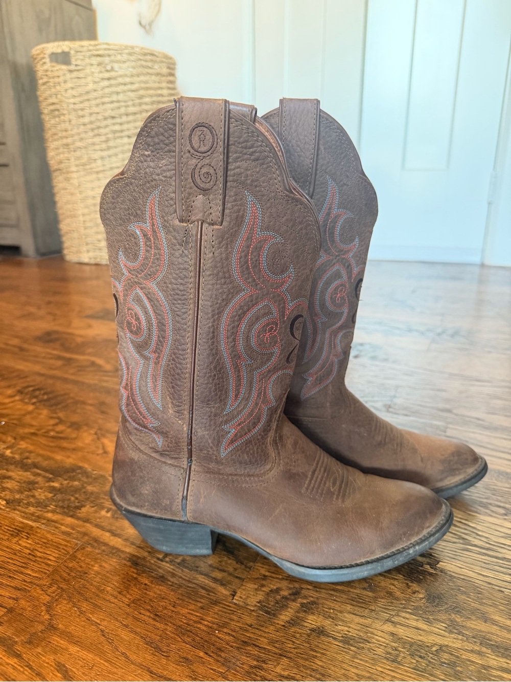 Tony Lama Cowboy Boots with Embroidered Accent